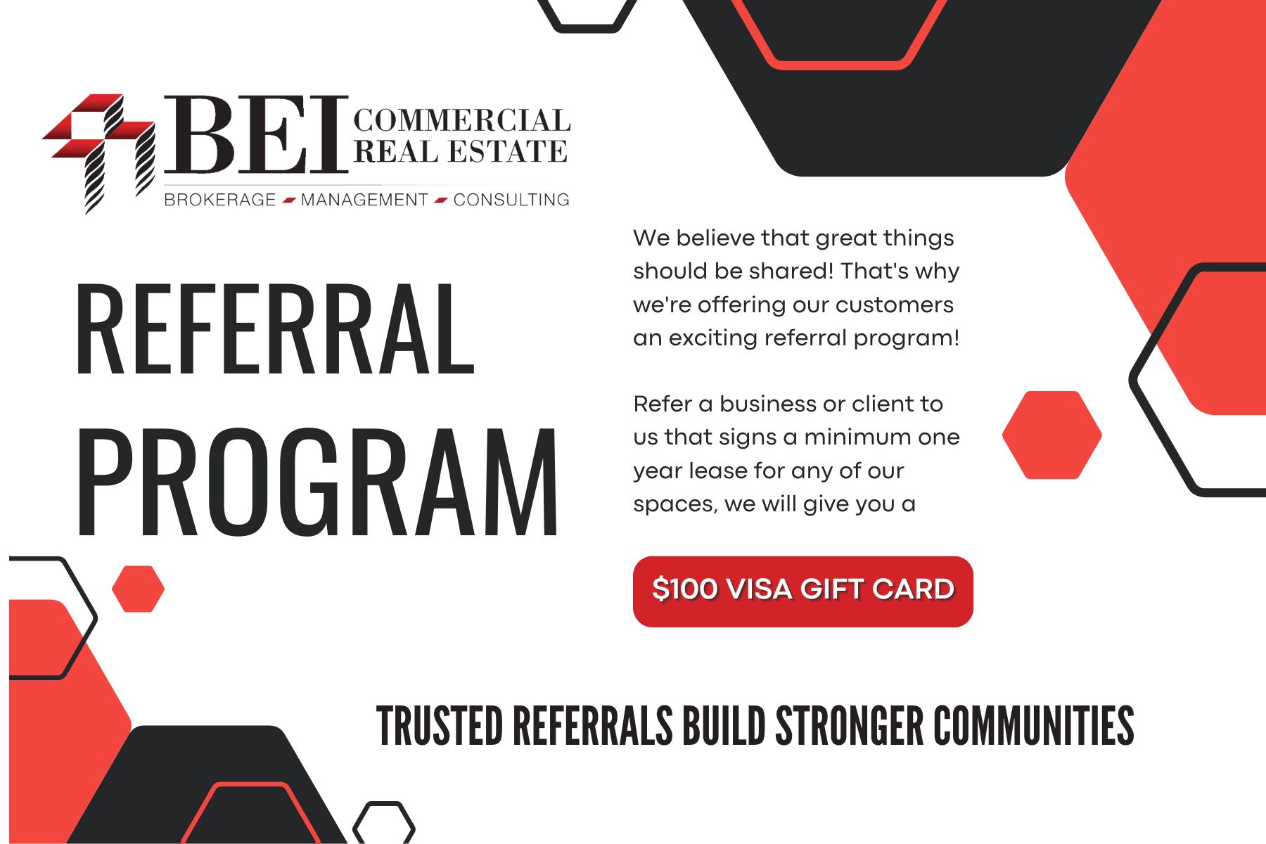 white and geen modern referral program card